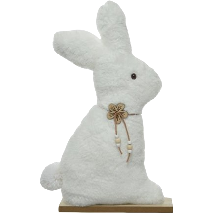 White Fluffy Bunny Ornament