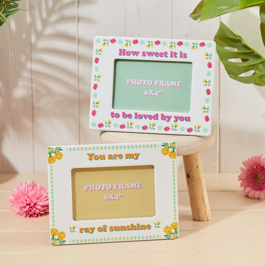 Bright Retro Floral Photo Frame