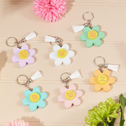 Bright Retro Flower Keyring