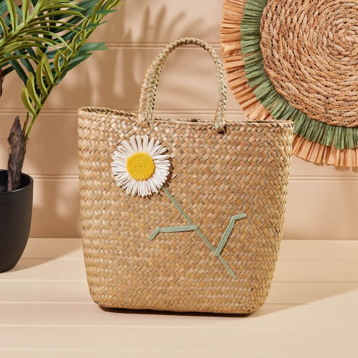 Woven Grass Daisy Bag