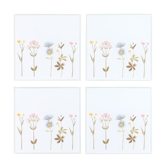 Blooming Lovely Set of 4 Floral Glass Coasters