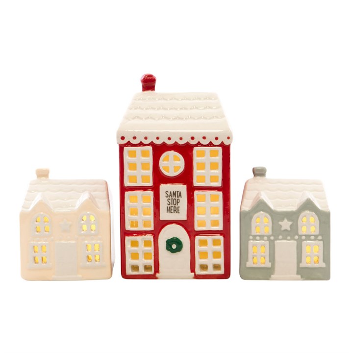 Set of 3 LED Christmas Houses.