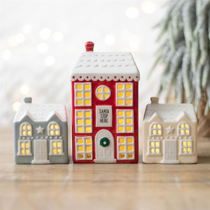 Set of 3 LED Christmas Houses.