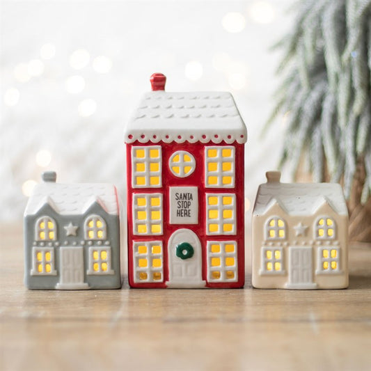 Set of 3 LED Christmas Houses.