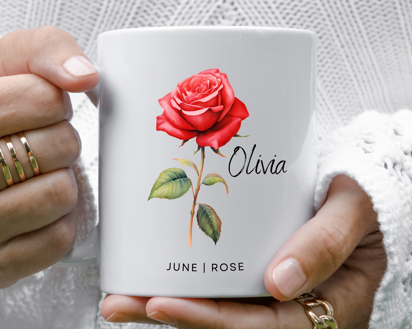 Personalised Birth Flower Mug