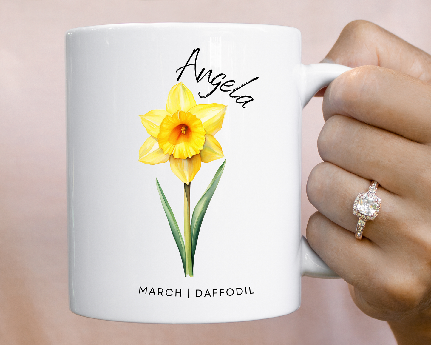 Personalised Birth Flower Mug