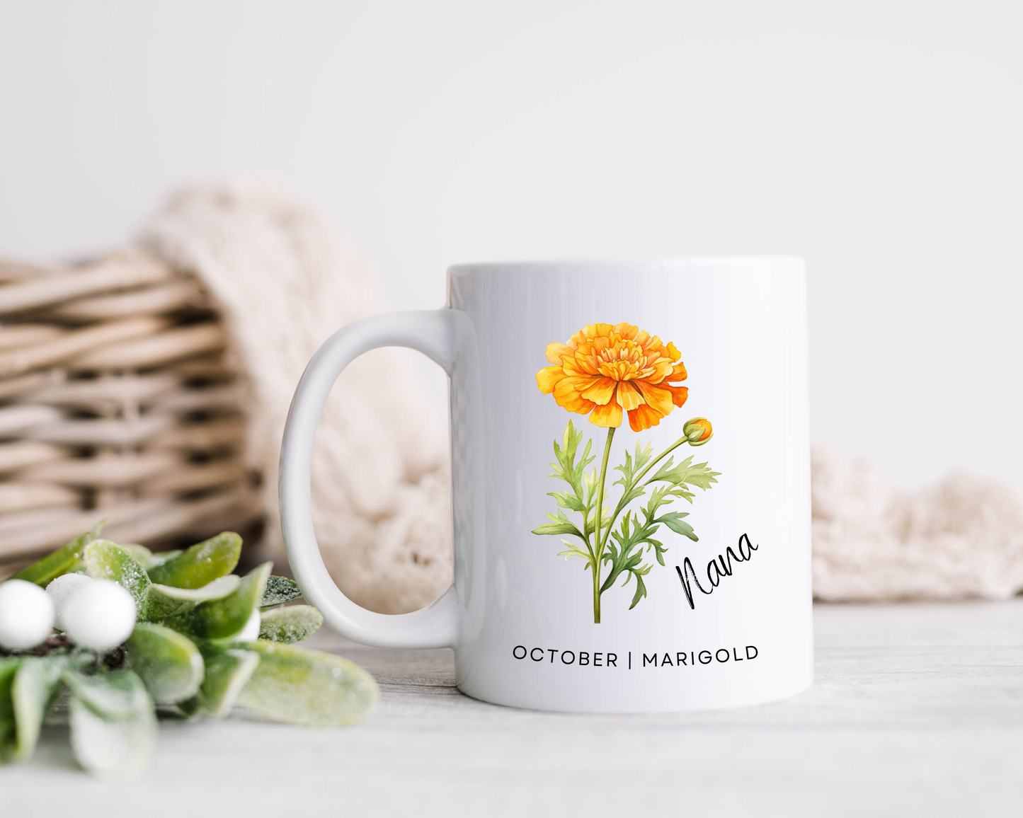 Personalised Birth Flower Mug