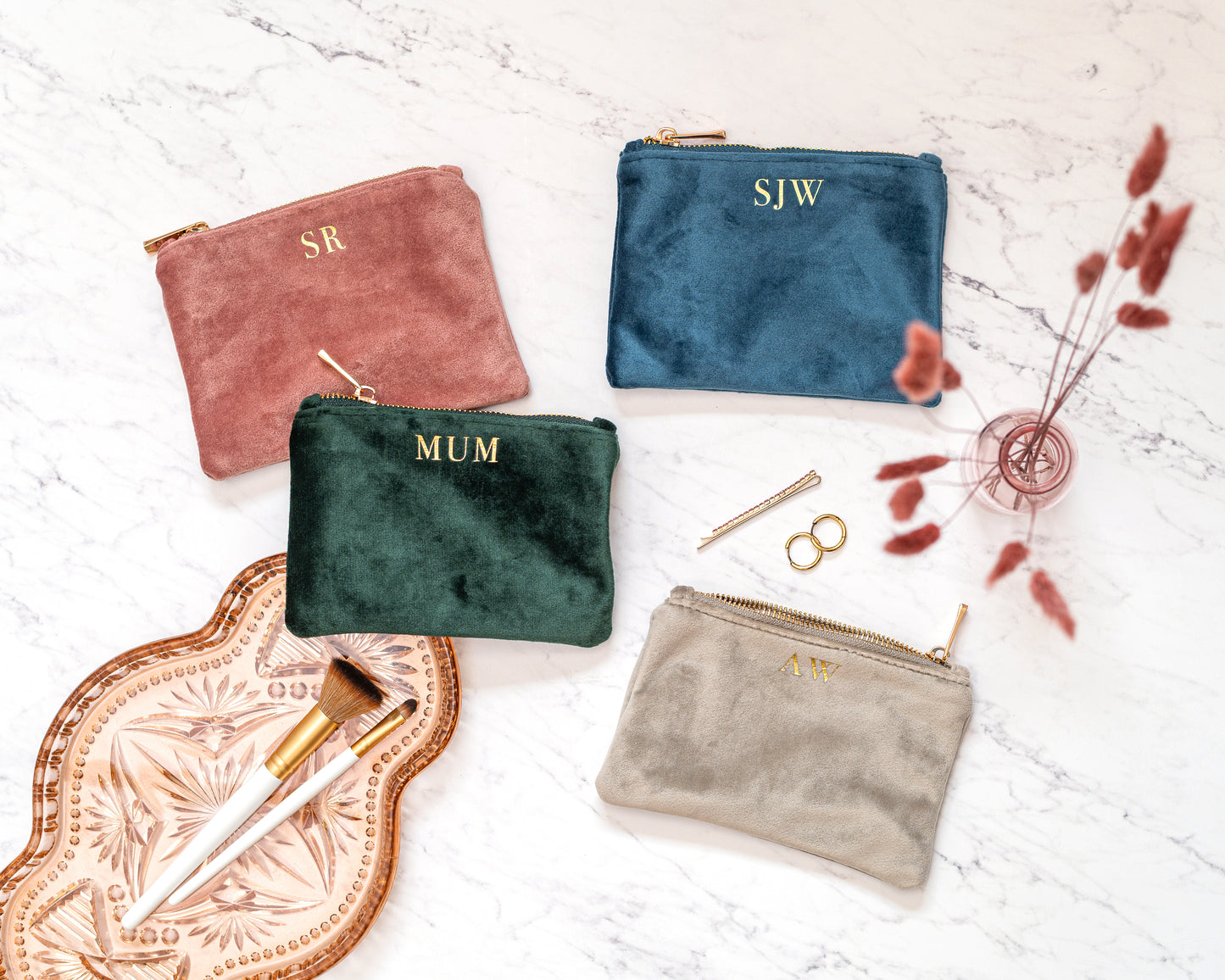 Personalised Velvet Coin Purse - 7 Colours