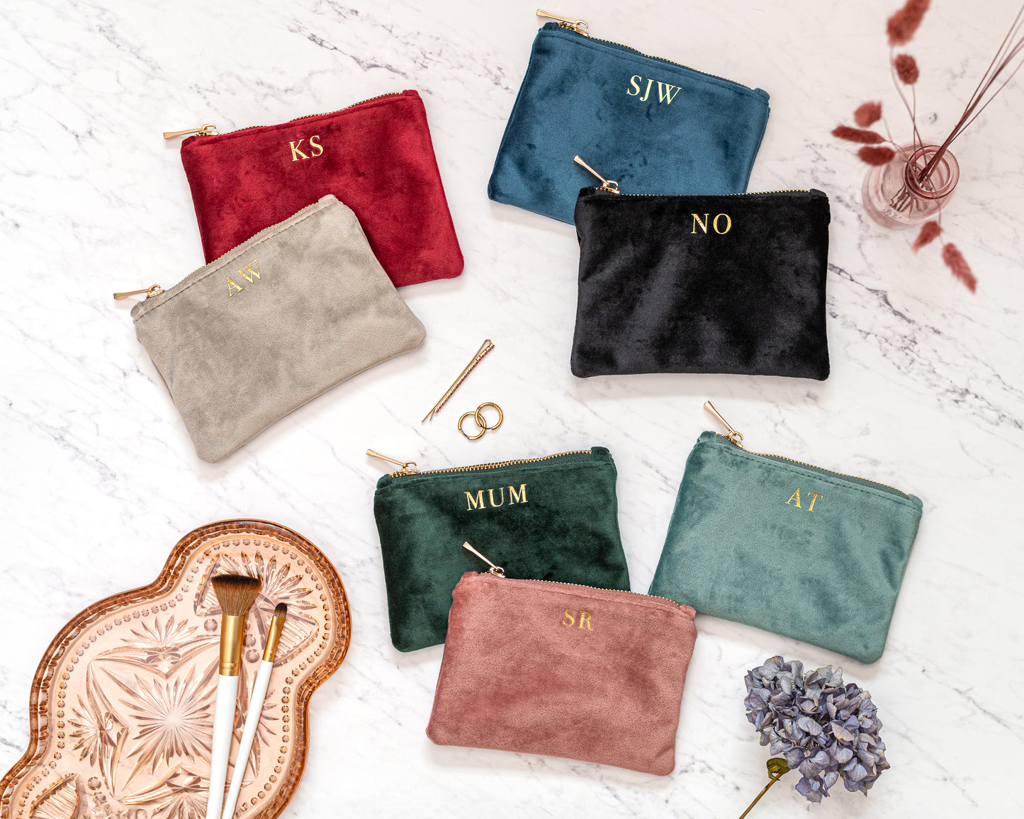Personalised Velvet Coin Purse - 7 Colours