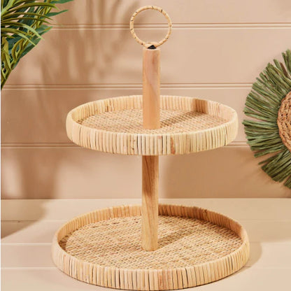 Rattan Two Tier Styling Tray