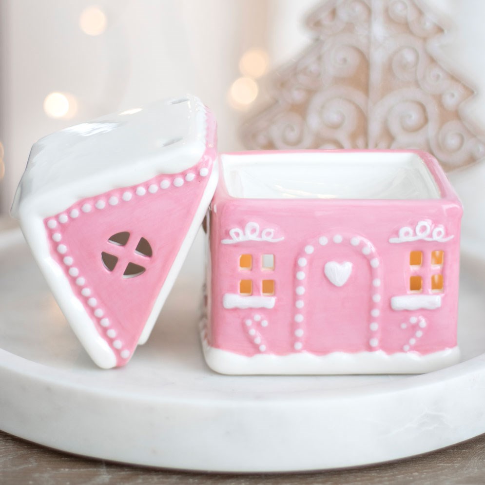Pink Gingerbread House Wax Burner