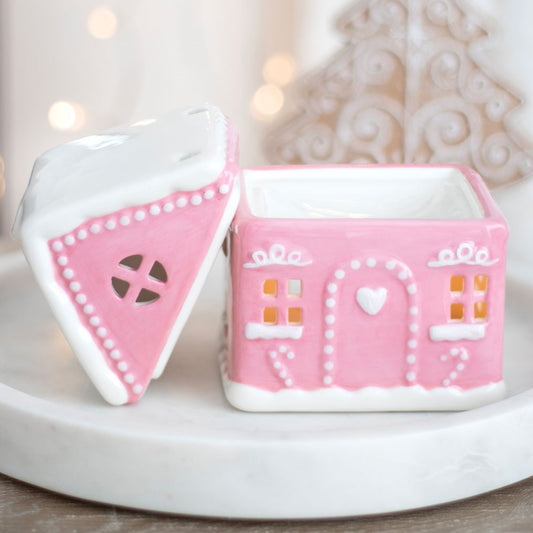 Pink Gingerbread House Wax Burner