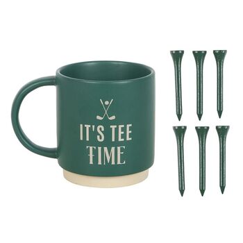 It's Tee Time Mug With Golf Tees