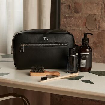 Personalised Mens Luxe Wash Bag