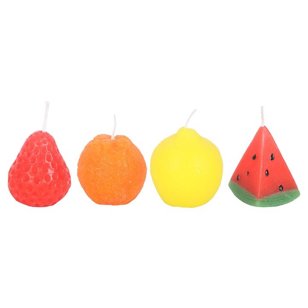 Set Of Four Fruit Shaped Candles