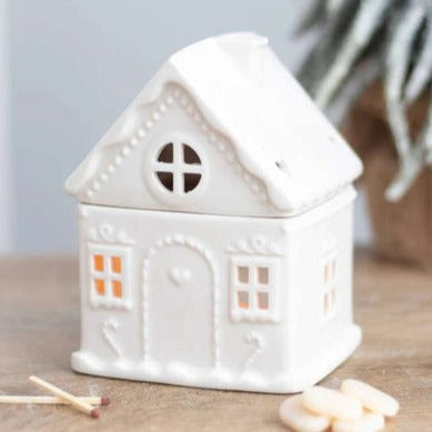 White Gingerbread House Wax Burner