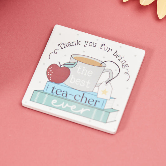 Best Teacher Ever Ceramic Coaster - Penny Rose Home and Gifts