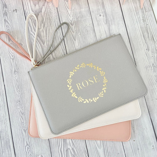 Luxury Personalised Floral Clutch Bag - Penny Rose Home and Gifts