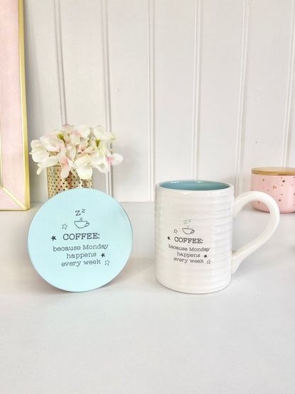 Mug & Coaster Set - Monday Coffee - Penny Rose Home and Gifts