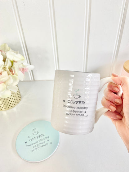 Mug & Coaster Set - Monday Coffee - Penny Rose Home and Gifts