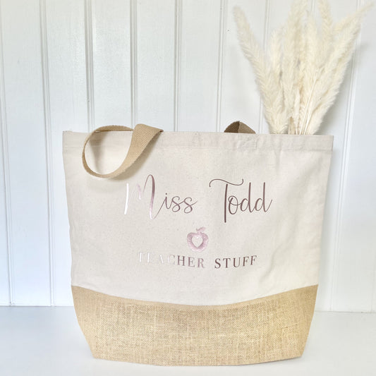 Personalised Organic Teacher Tote Bag - Penny Rose Home and Gifts