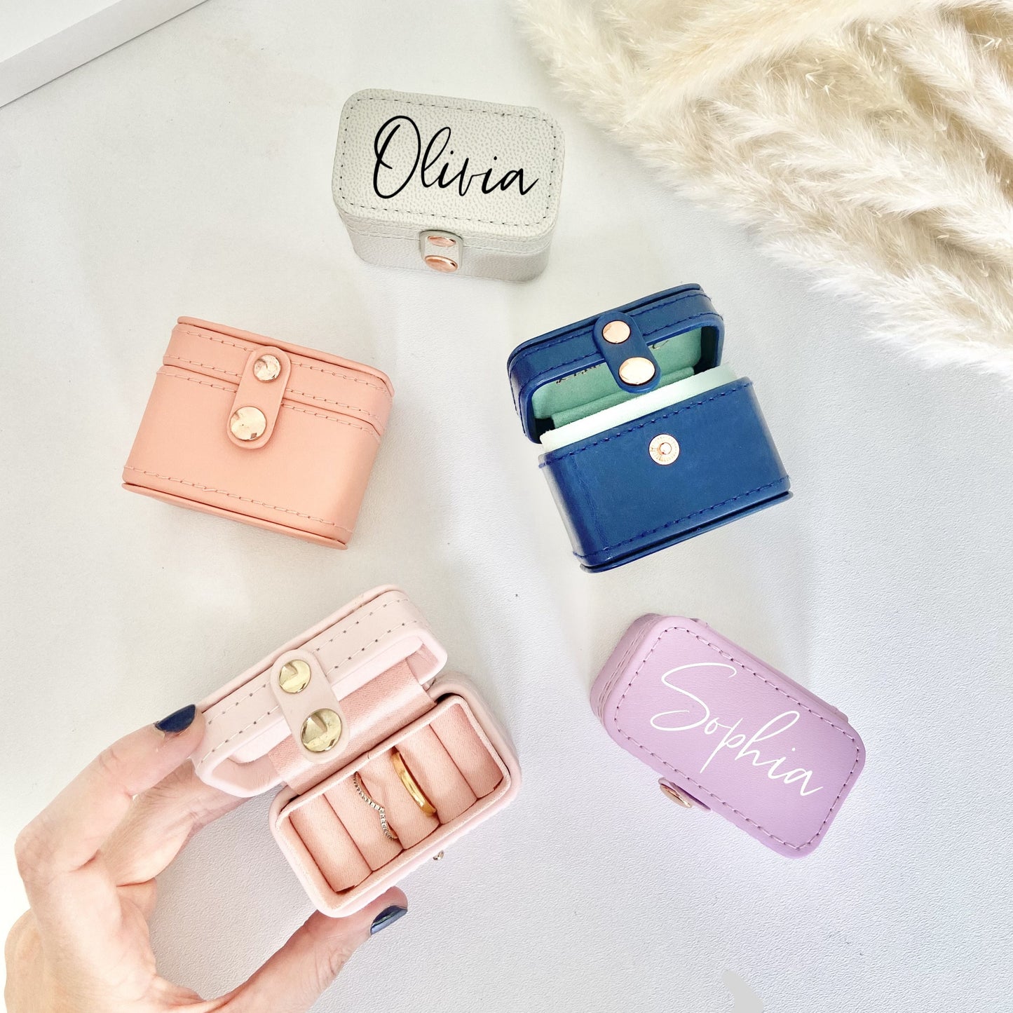 Personalised Mini Travel Ring Box - Penny Rose Home and Gifts