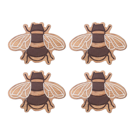 Wooden Bee Coasters - Set of 4 - Penny Rose Home and Gifts