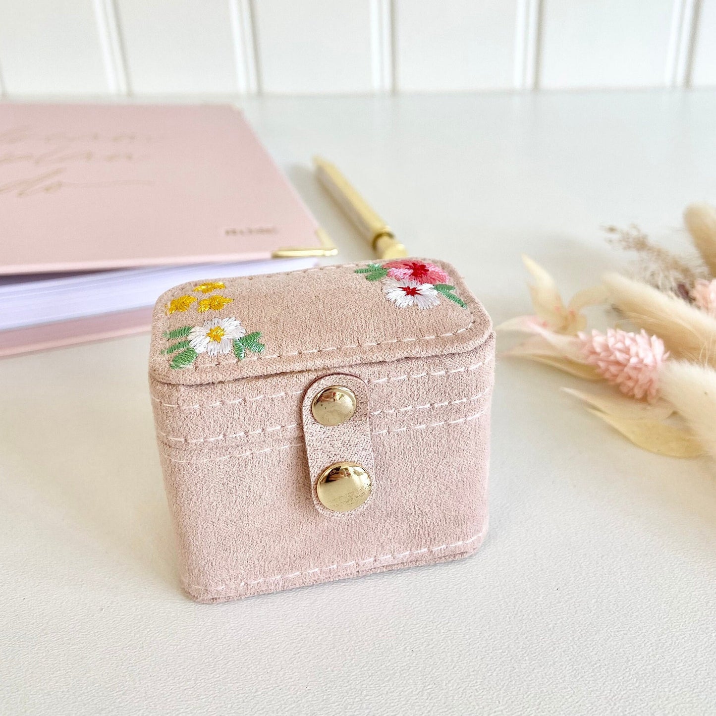 Personalised Embroidered Floral Ring Box - Penny Rose Home and Gifts