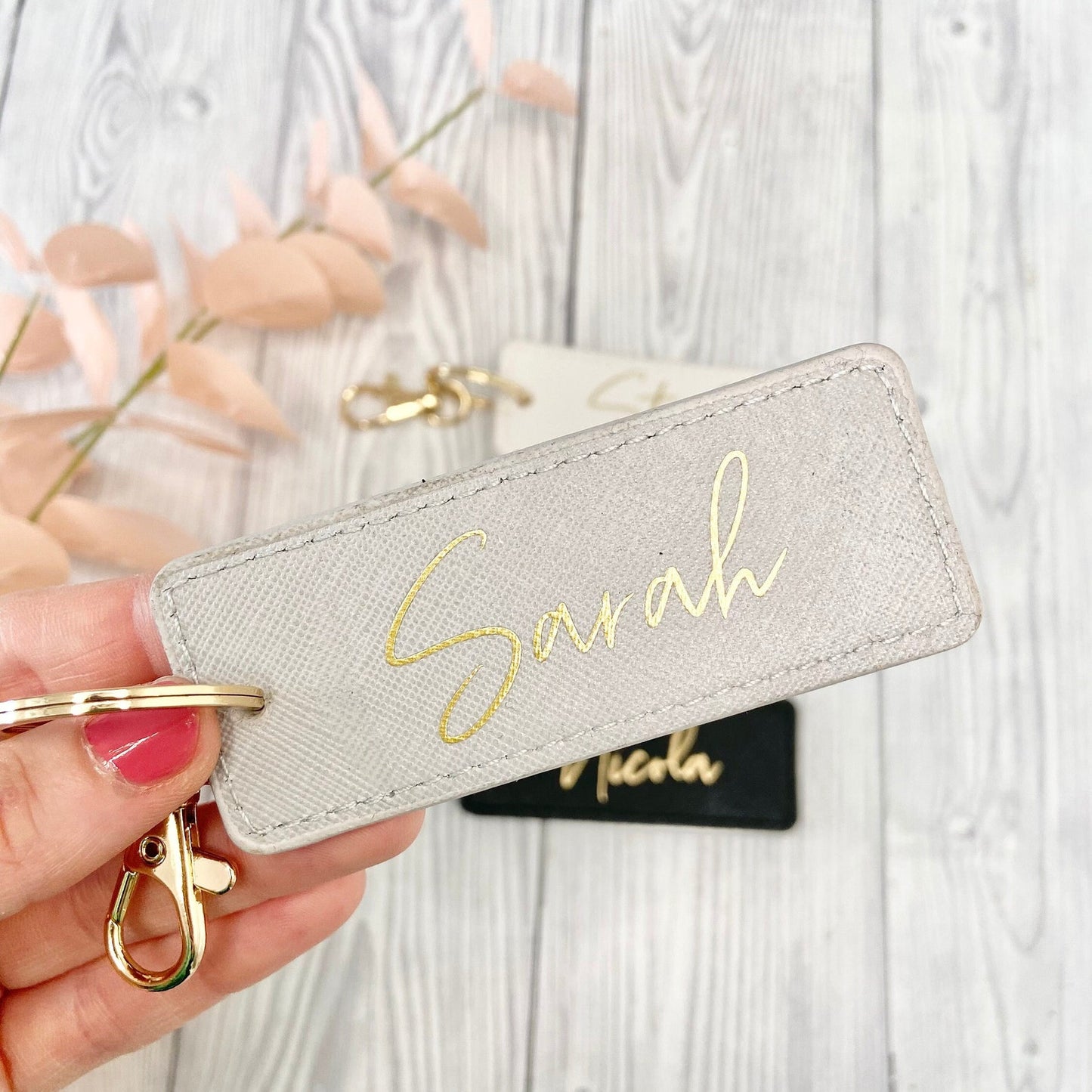 Personalised Faux Leather Keyring - Penny Rose Home and Gifts