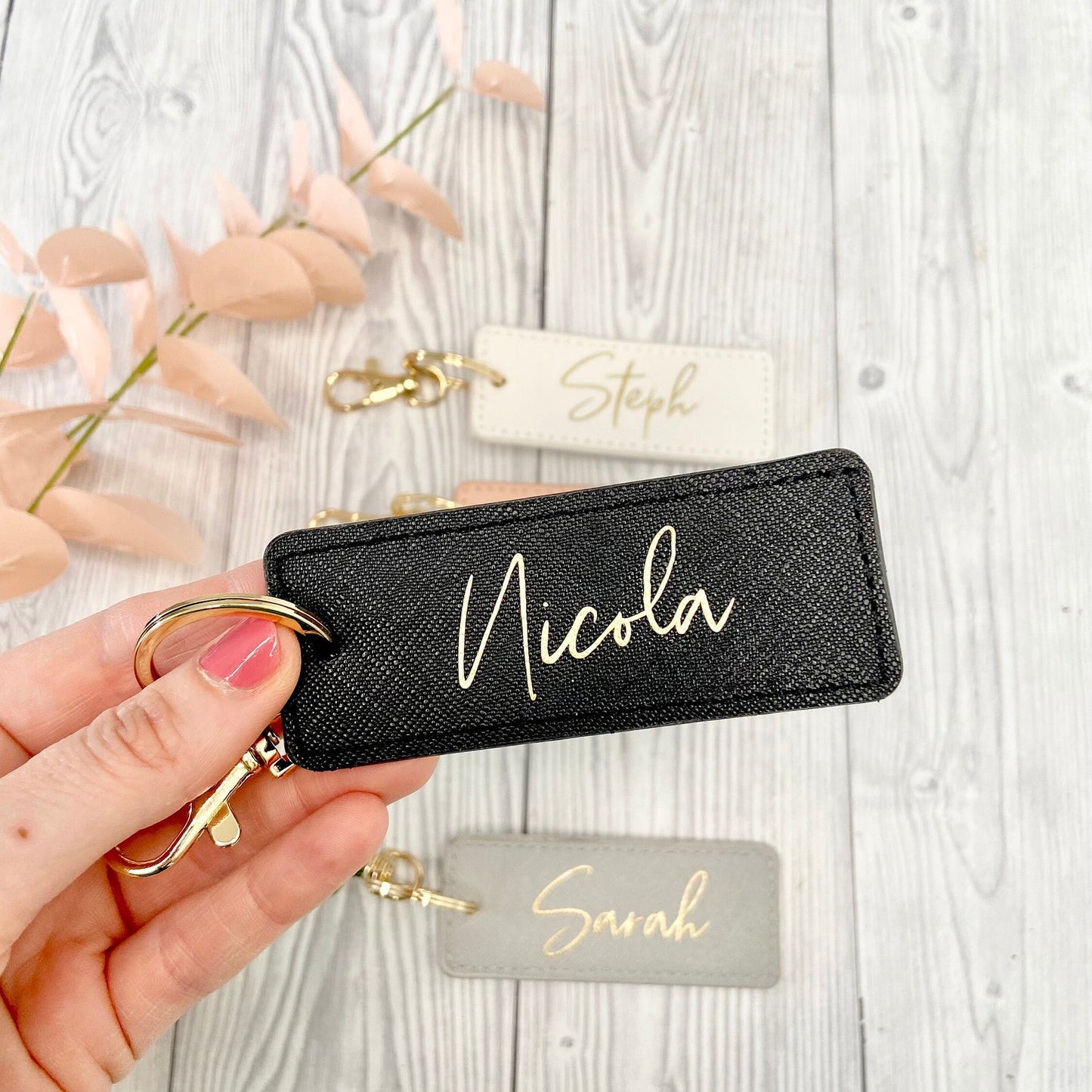 Personalised Faux Leather Keyring - Penny Rose Home and Gifts