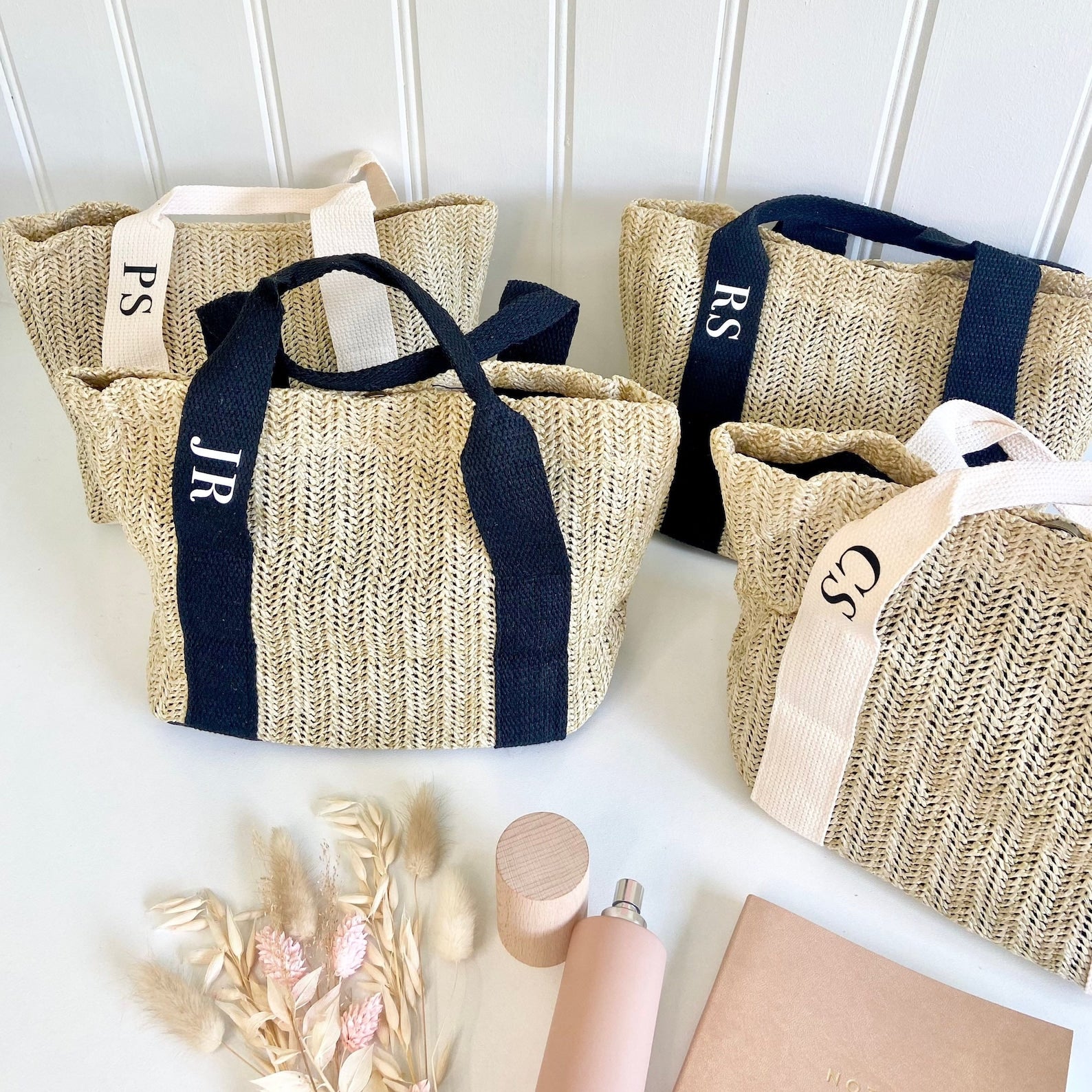 Personalised Small Straw Bag – Penny Rose Home and Gifts