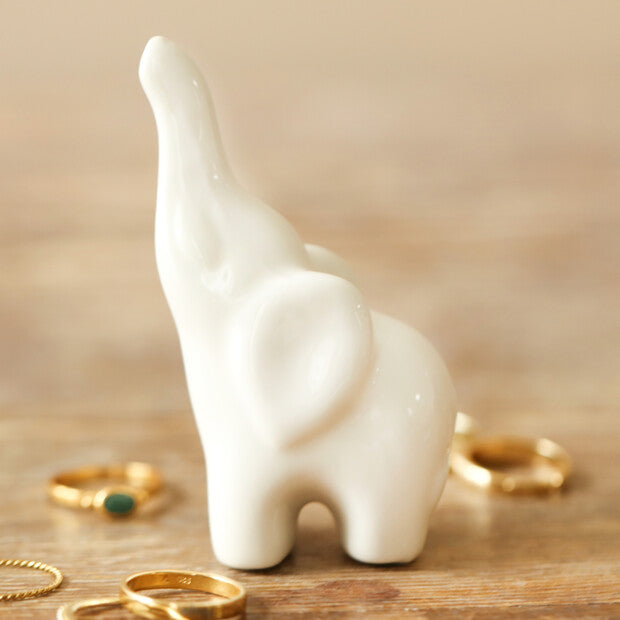 Elephant Ring Holder - White - Penny Rose Home and Gifts