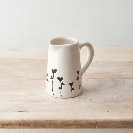 Black Heart Flower Jug - Penny Rose Home and Gifts