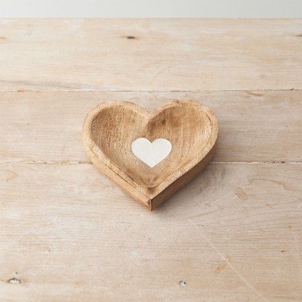 Small Wooden Heart Dish