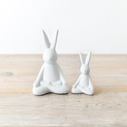 Set Of Two Yoga Bunny Ornaments