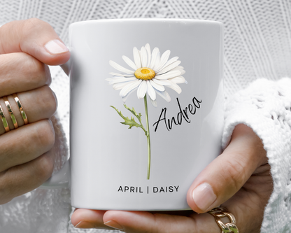 Personalised Birth Flower Mug