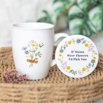 If Mums Were Flowers Floral Ceramic Mug & Coaster Set