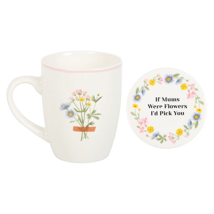 If Mums Were Flowers Floral Ceramic Mug & Coaster Set