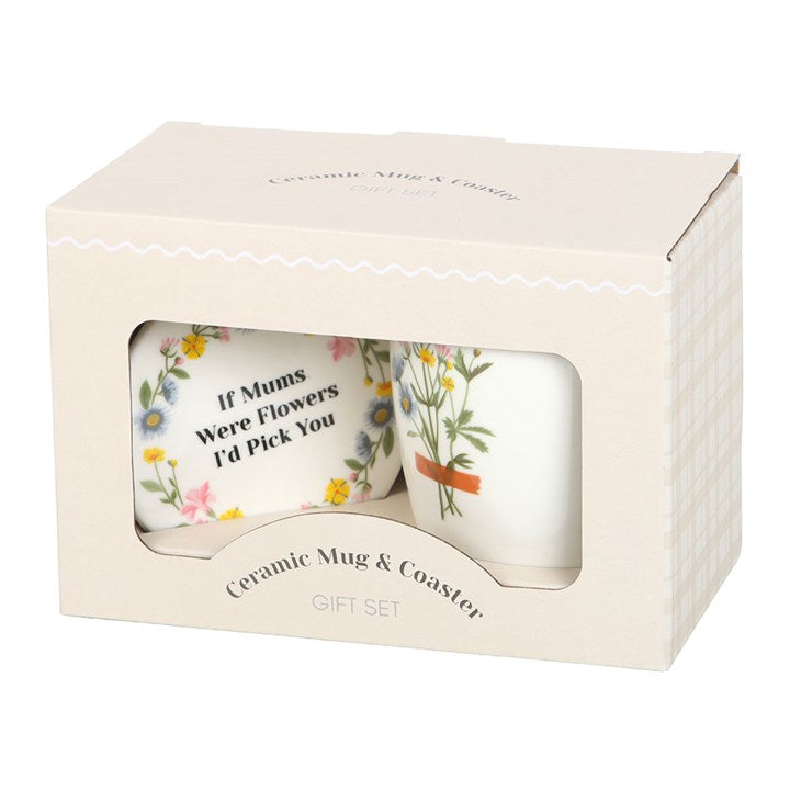 If Mums Were Flowers Floral Ceramic Mug & Coaster Set