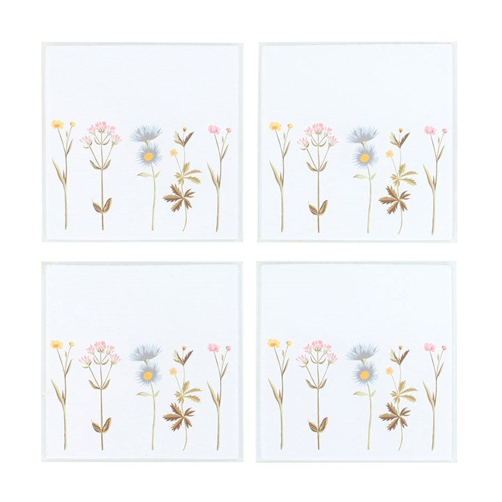 Blooming Lovely Set of 4 Floral Glass Coasters