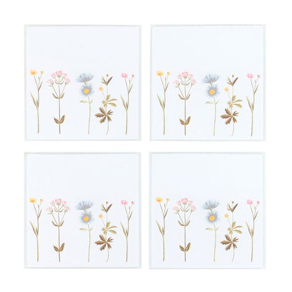 Blooming Lovely Set of 4 Floral Glass Coasters