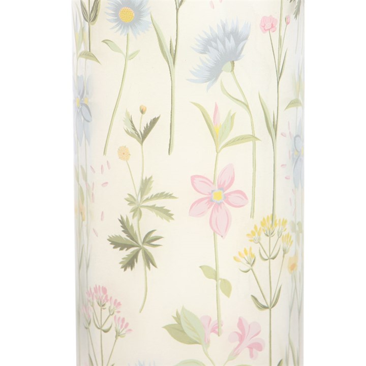 Blooming Lovely Floral Print Wildflower Glass Tube Candle