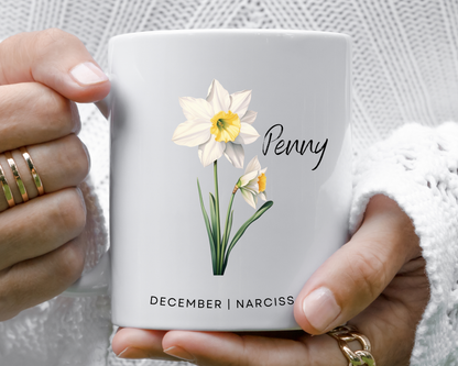 Personalised Birth Flower Mug