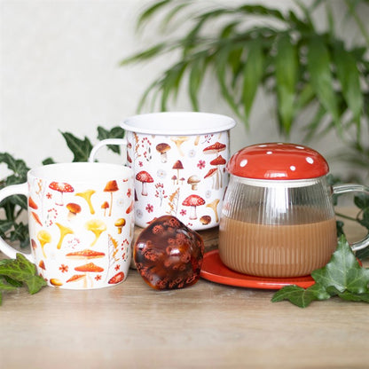 Glass Mushroom Mug And Saucer