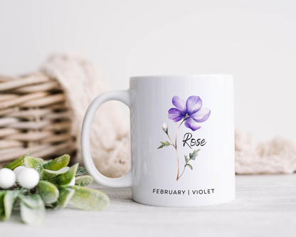 Personalised Birth Flower Mug