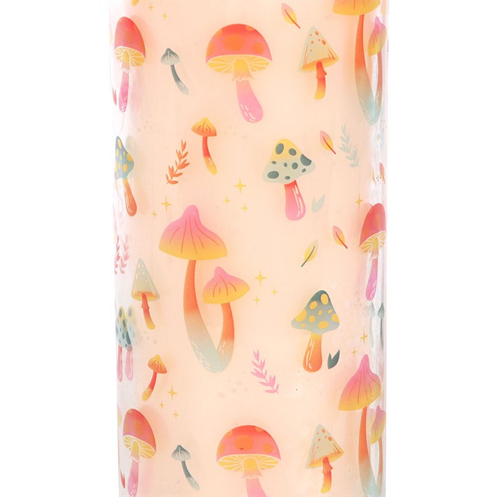 Funky Fungi Print Glass Tube Candle