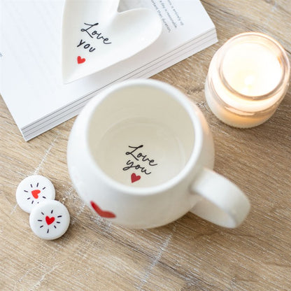 Love Heart Hidden Message Rounded Mug