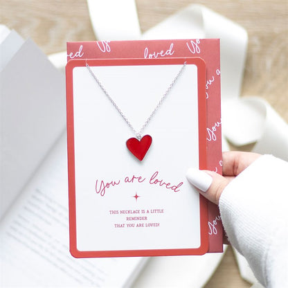 You Are Loved Heart Necklace Greeting Card