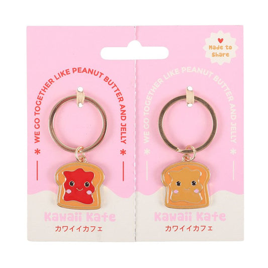 Set of 2 Peanut Butter and Jelly Keyrings