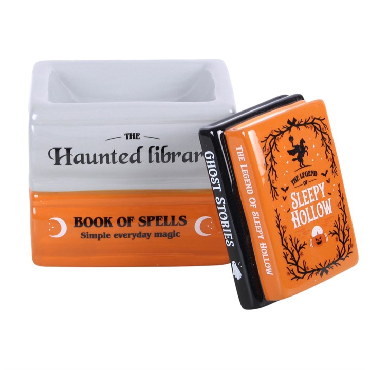 Haunted Library Book Stack Oil Burner and Wax Warmer